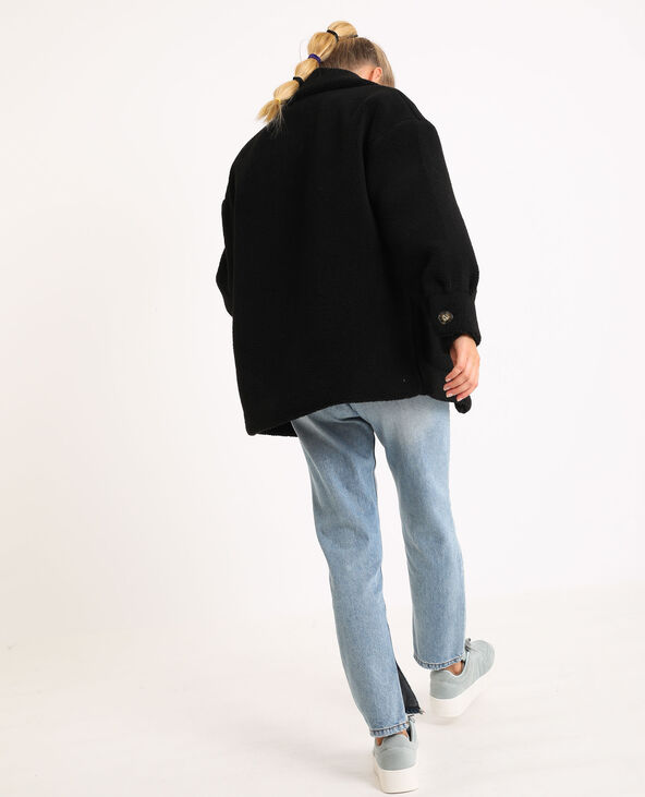 Manteau long best sale mouton noir