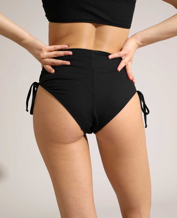 Bas de maillot de bain culotte côtelé noir - Pimkie