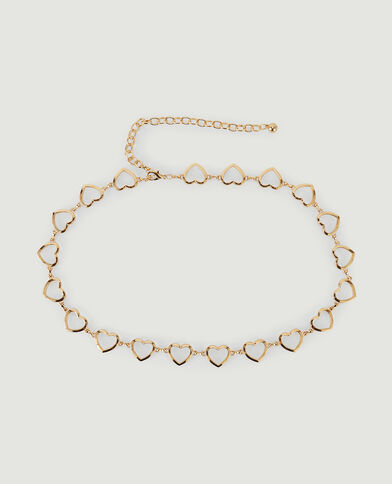 Ceinture métallique avec cœurs jaune ocre - Pimkie
