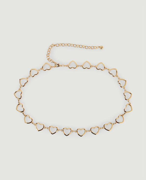 Ceinture métallique avec cœurs jaune ocre - Pimkie