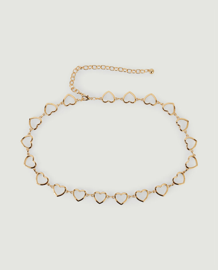 Ceinture métallique avec cœurs jaune ocre - Pimkie