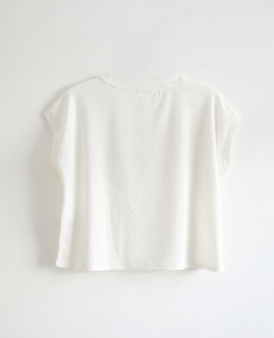 T-shirt à broderies blanc cassé - Pimkie