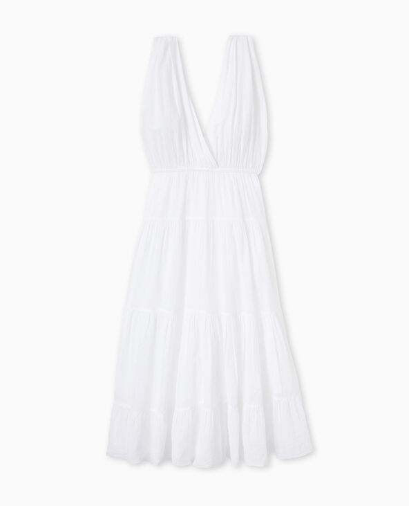 Robe longue et evasee en voile de coton