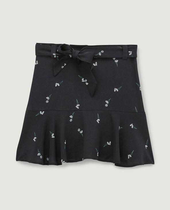 Jupe-short à volant noir - Pimkie