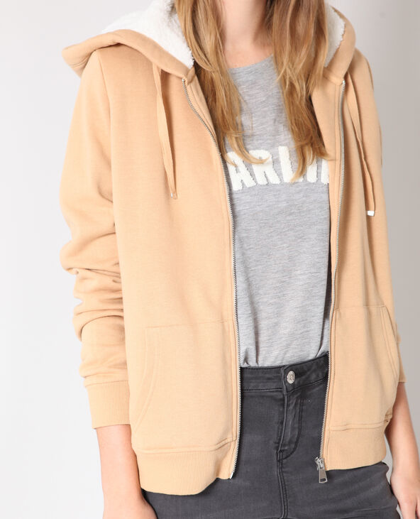 Sweat zippé beige - Pimkie