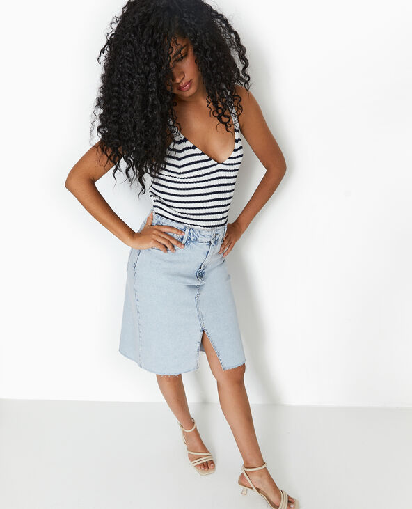 Jupe jean genou new arrivals