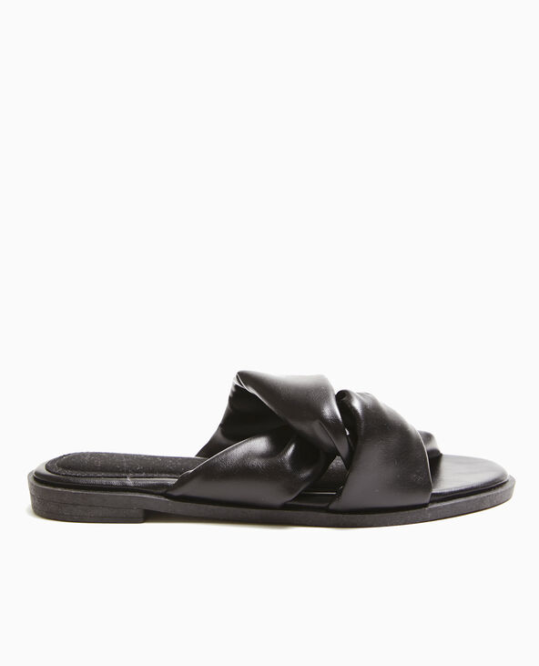 Mules plates avec brides entremêlées noir - Pimkie