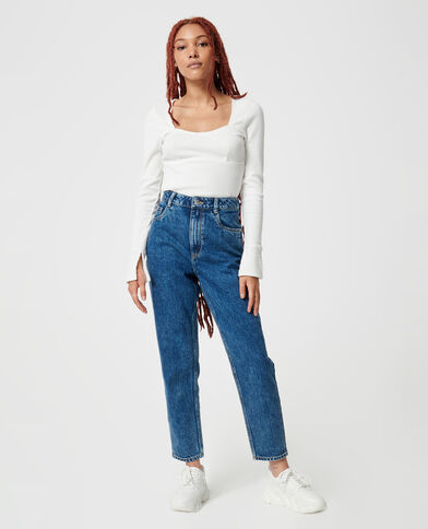 Jean mom taille haute bleu denim - Pimkie