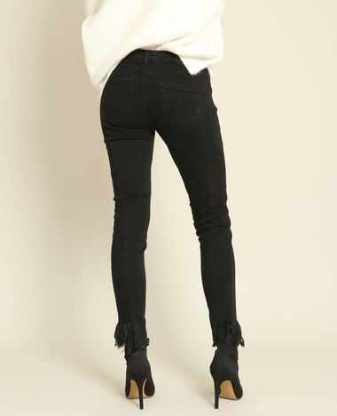 Pantalon skinny à franges noir - Pimkie