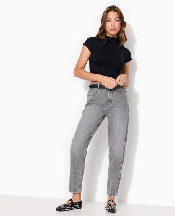 Jean mom taille haute gris clair - Pimkie