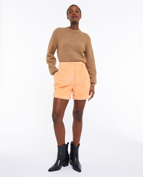 Short velours taille haute avec pinces orange - Pimkie