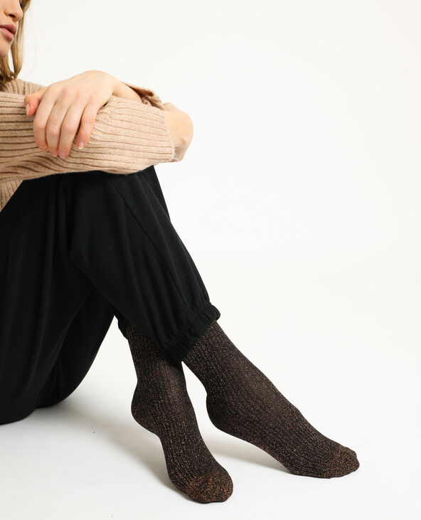 Lot de 2 paires de chaussettes paillettes marron - Pimkie