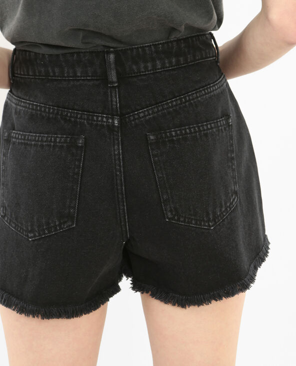 Short denim effiloché noir - Pimkie