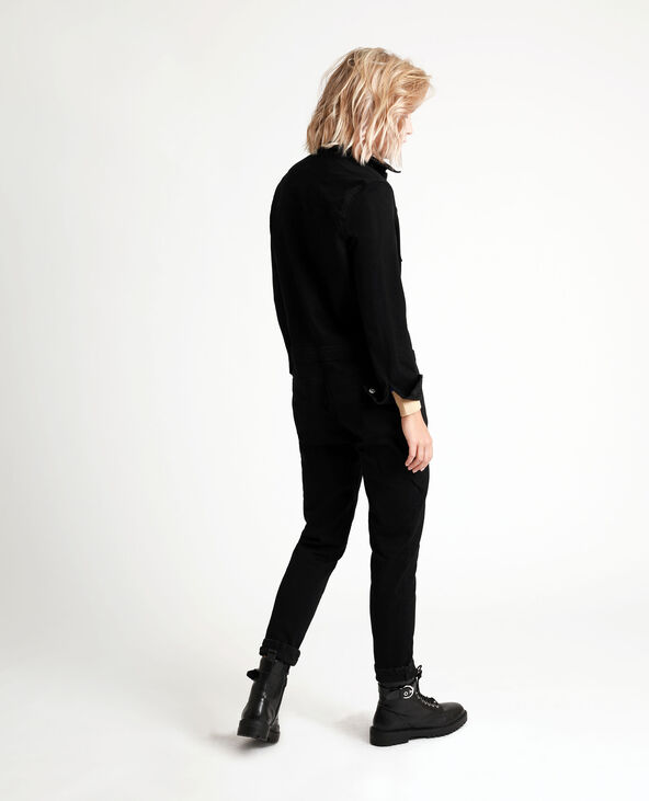Combi-pantalon en jean noir - Pimkie