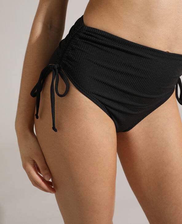 Bas de maillot de bain culotte côtelé noir - Pimkie