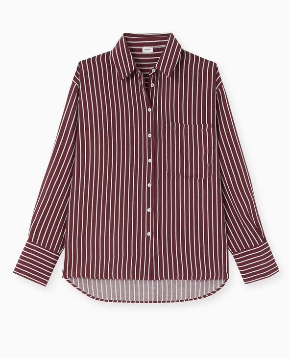 Chemise ample rayée bordeaux - Pimkie