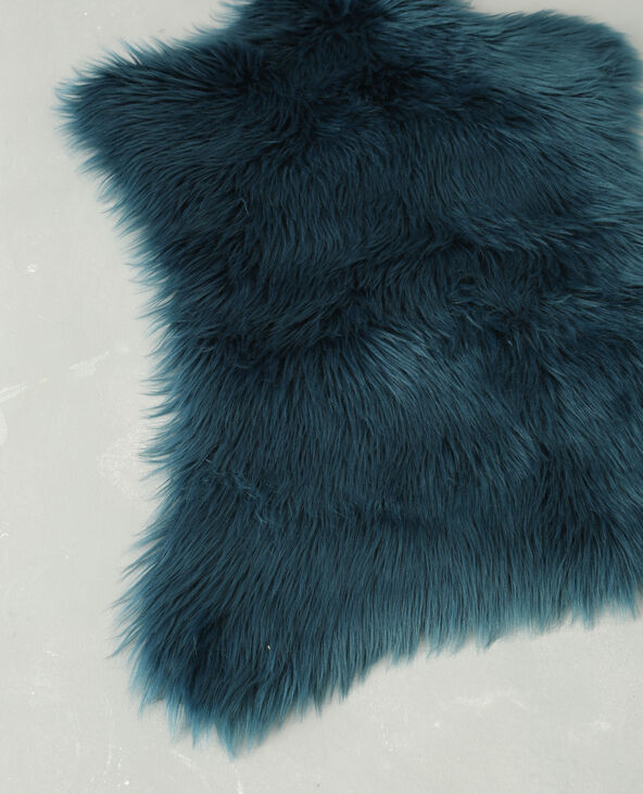 Tapis fausse fourrure bleu foncé - Pimkie