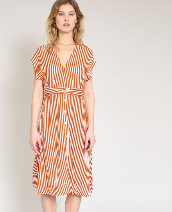 Robe midi ceinturée écru - Pimkie