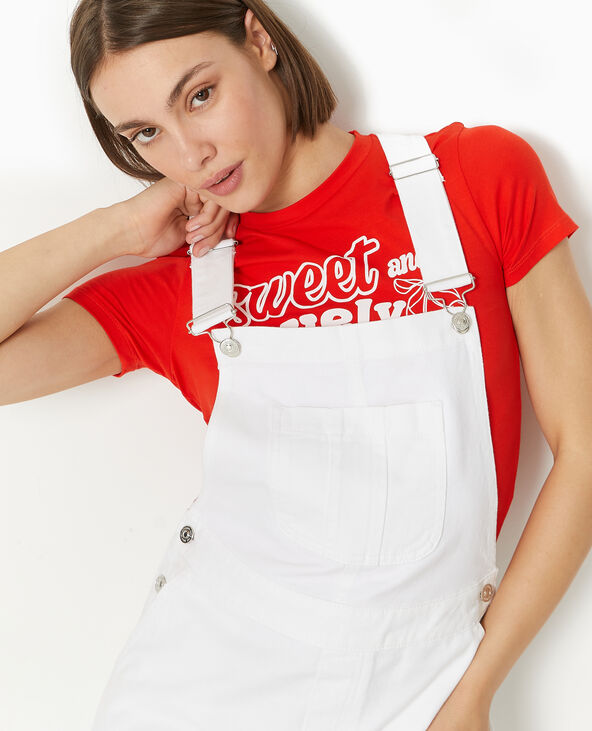 Salopette short en jean blanc - Pimkie