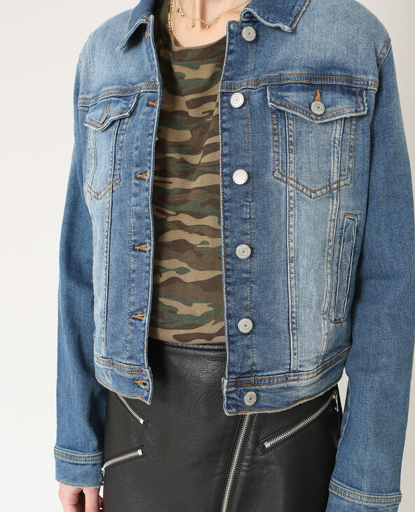 Vest en jean courte bleu foncé - Pimkie