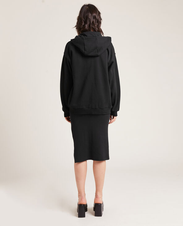 Sweat zippé avec capuche noir - Pimkie