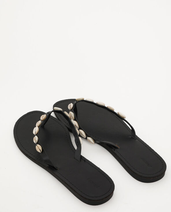 Tongs coquillages noir - Pimkie