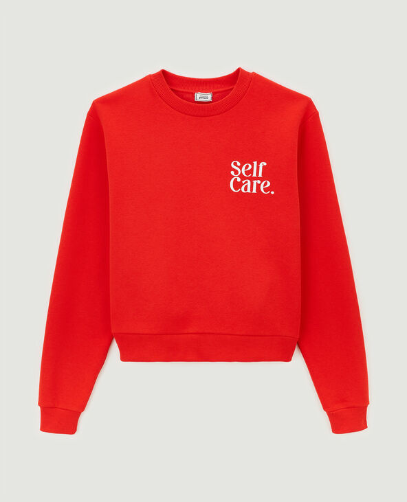 Sweat col rond avec print rouge - Pimkie