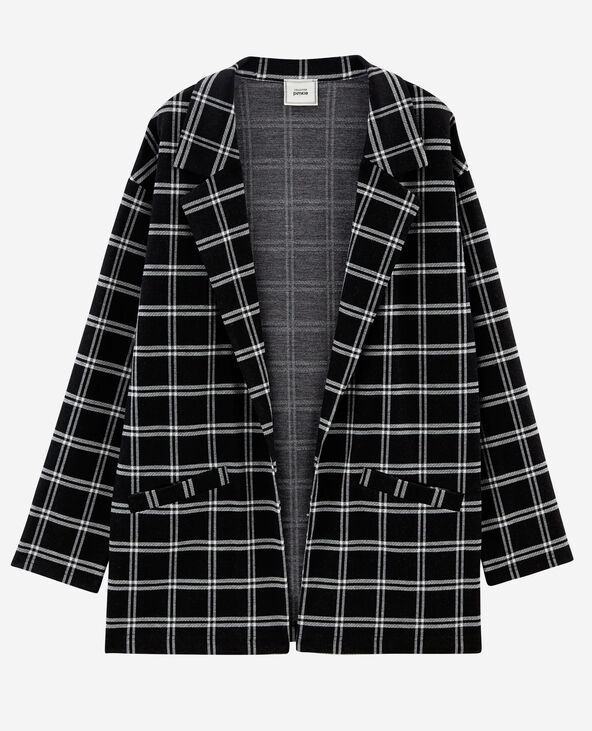 Blazer à carreaux noir - Pimkie