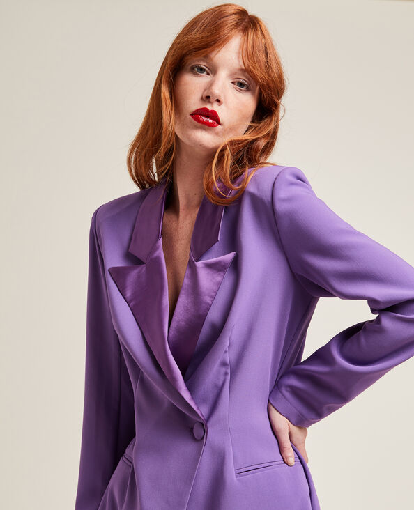 Combishort blazer col satin violet - Pimkie