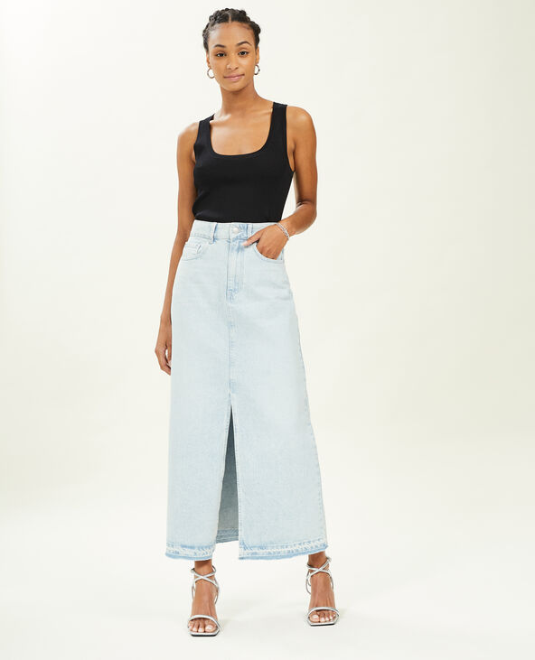 Jupe longue en jean bleu clair - Pimkie