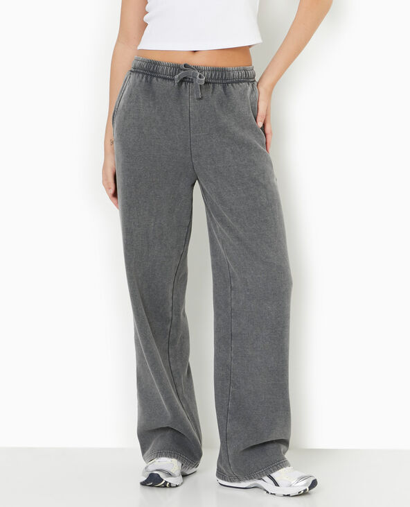 Pantalon de jogging droit en molleton gris foncé - Pimkie