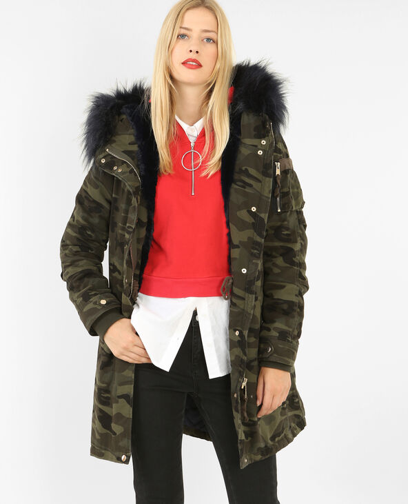Longue parka à capuche vert kaki - Pimkie