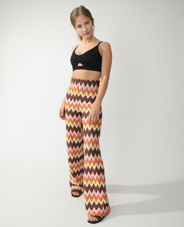 Pantalon en crochet chevrons rouge - Pimkie