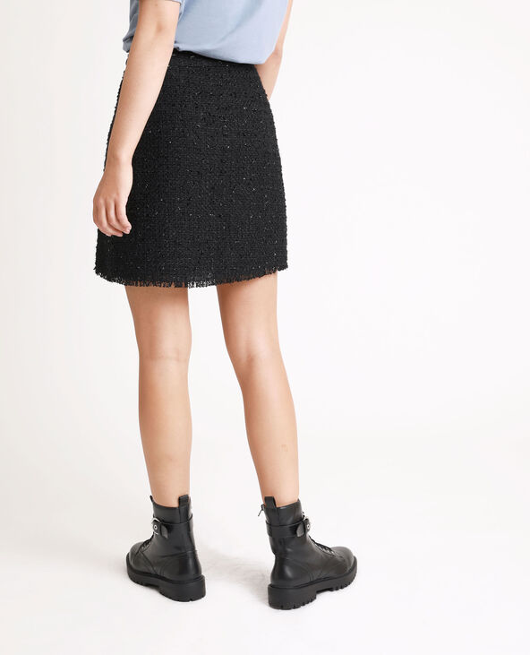 Jupe tweed noir - Pimkie