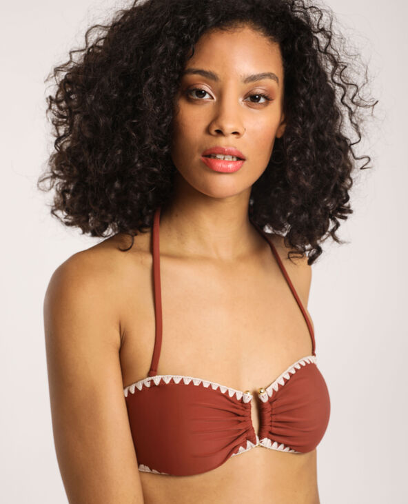 Haut de bikini bandeau marron - Pimkie