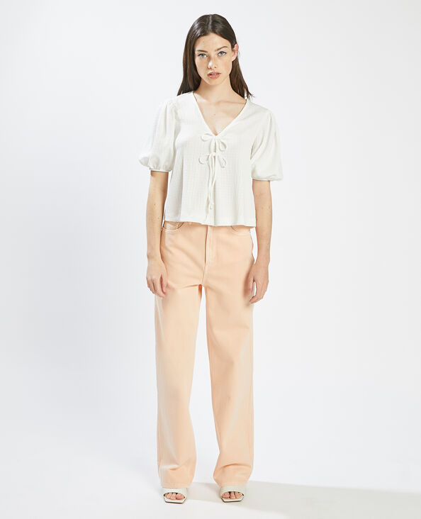Top avec liens à nouer blanc - Pimkie