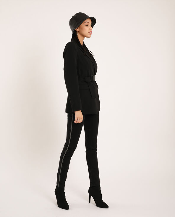 Blazer à ceinture noir - Pimkie