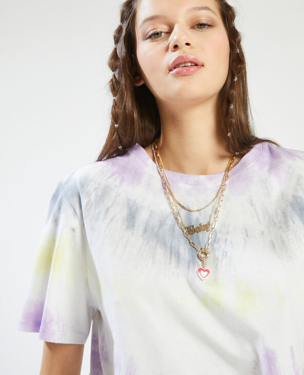 T-shirt cropped tie and dye lilas - Pimkie