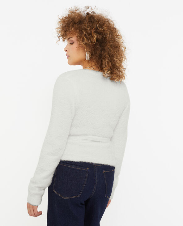 Cache-cœur en maille fluffy blanc - Pimkie