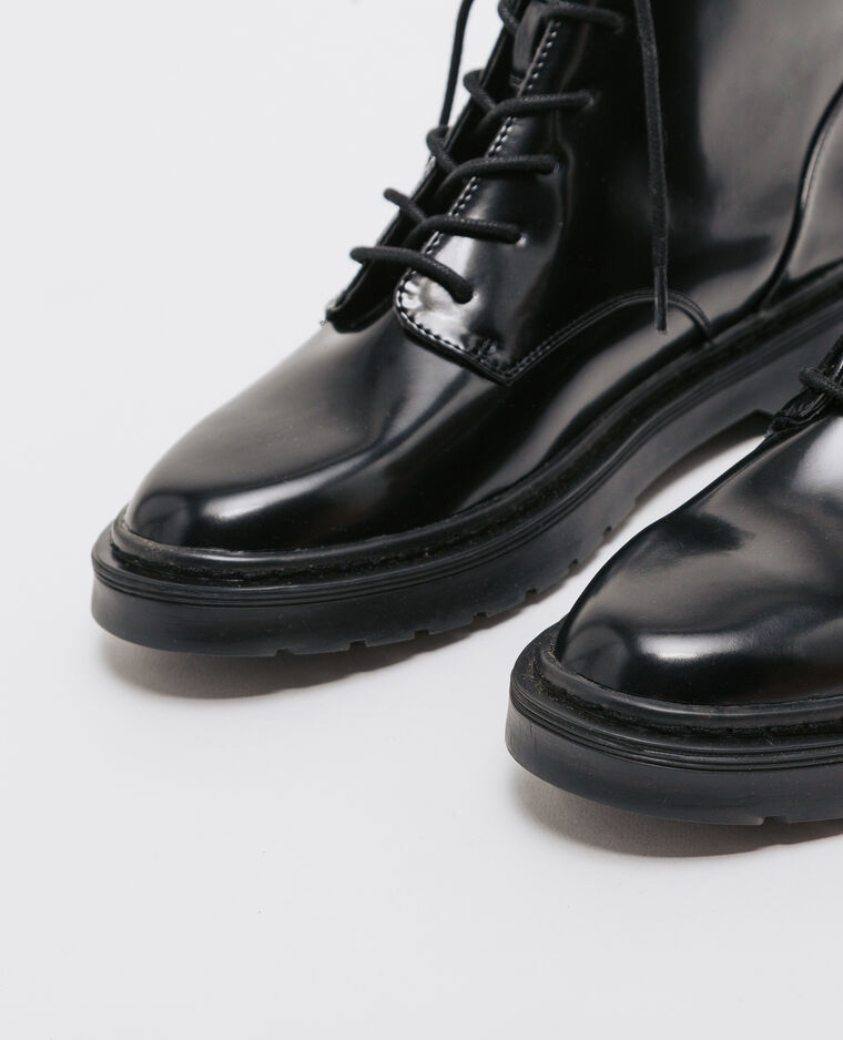 Boots rangers vernis noir noir - Pimkie