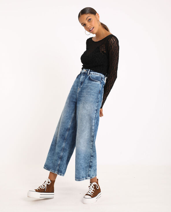 T-shirt en dentelle noir - Pimkie