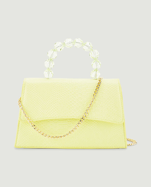 Sac boxy avec poignée perles jaune - Pimkie
