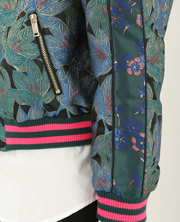 Blouson bomber jacquard bleu - Pimkie