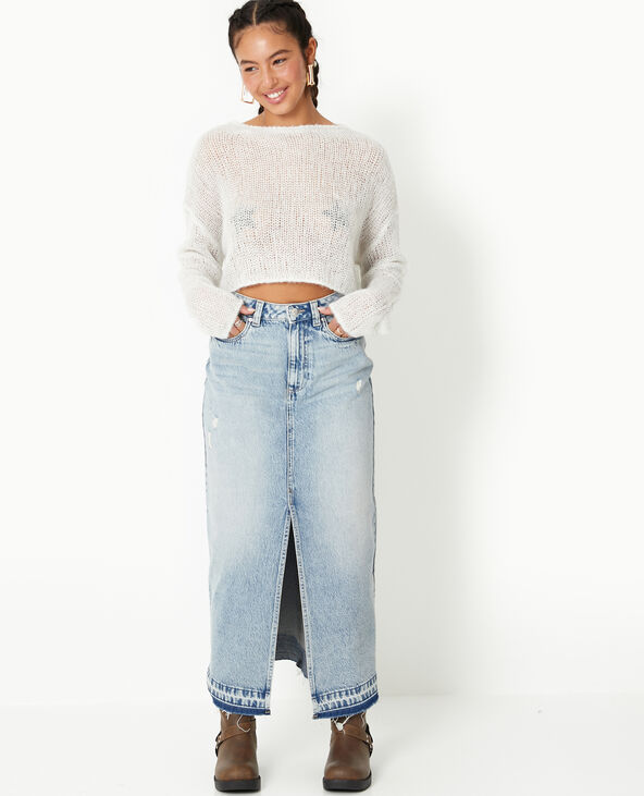 Jupe longue en jean rose clair - Pimkie