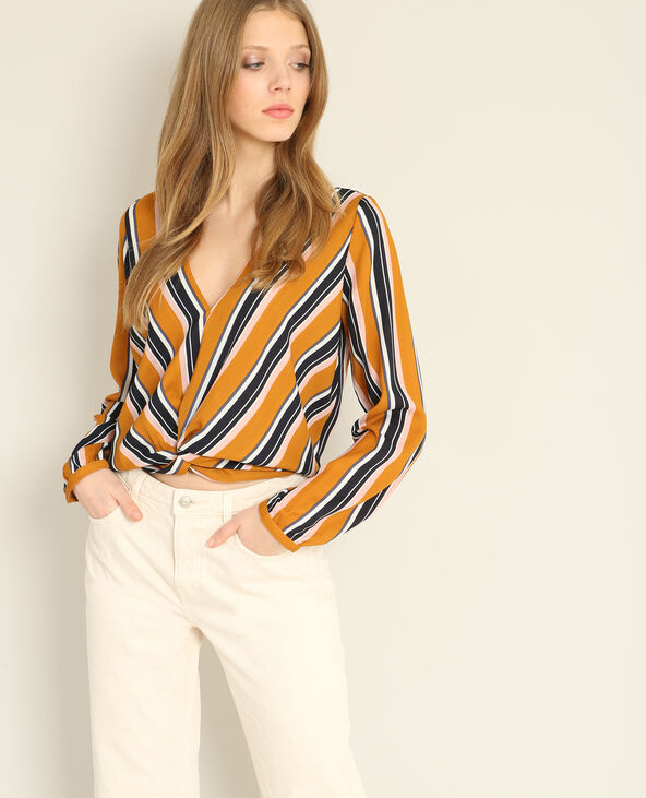 Blouse à rayures jaune ocre - Pimkie