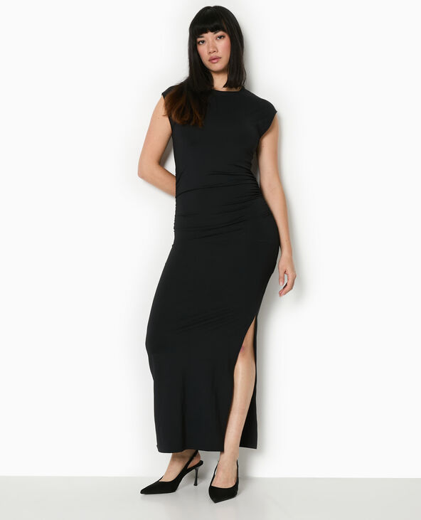 Robe longue sans manches avec fronces noir - Pimkie