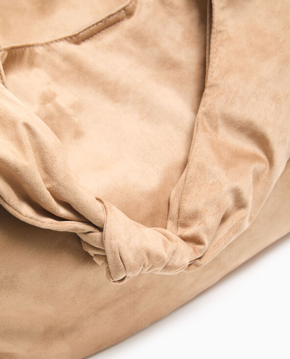 Grand sac XXL en suédine beige - Pimkie