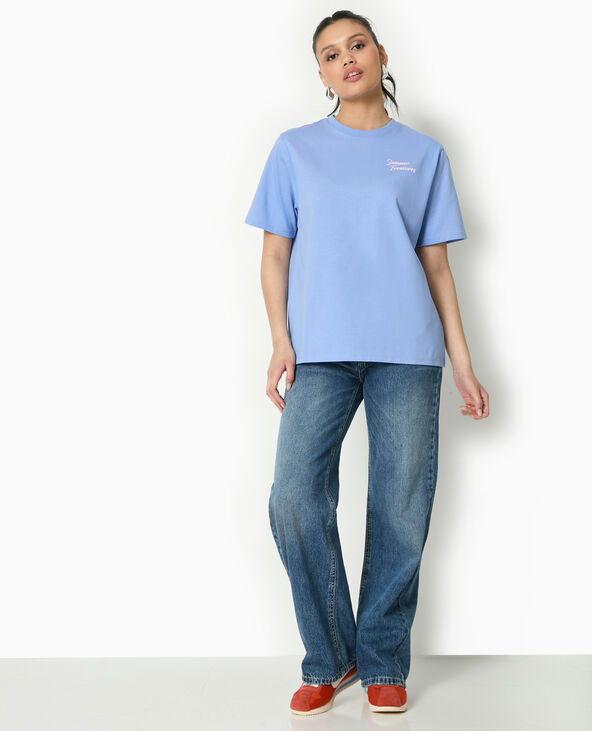 T-shirt oversize avec print devant et dos bleu - Pimkie
