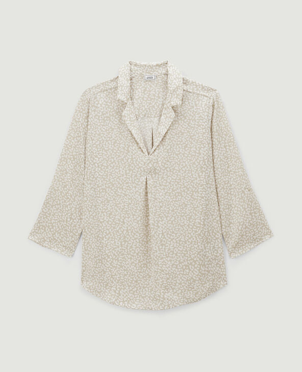 Blouse imprimée peau-de-bête vert kaki - Pimkie