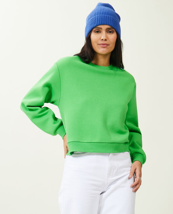 Sweat court col rond vert - Pimkie